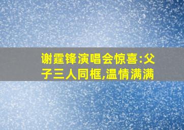 谢霆锋演唱会惊喜:父子三人同框,温情满满