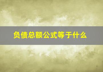 负债总额公式等于什么