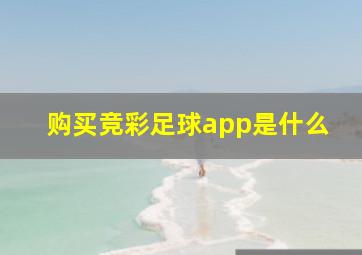 购买竞彩足球app是什么