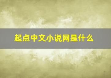 起点中文小说网是什么