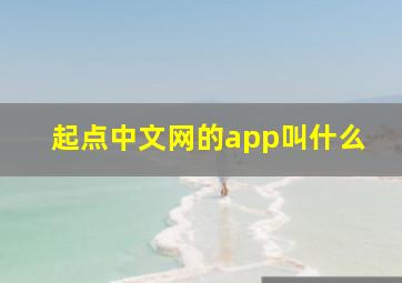 起点中文网的app叫什么