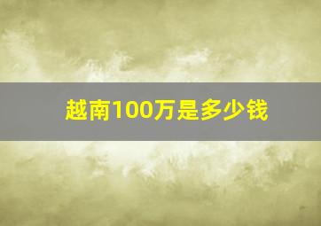 越南100万是多少钱