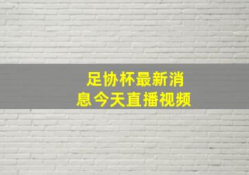 足协杯最新消息今天直播视频