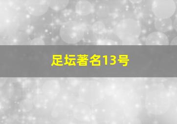 足坛著名13号