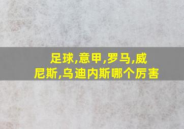 足球,意甲,罗马,威尼斯,乌迪内斯哪个厉害