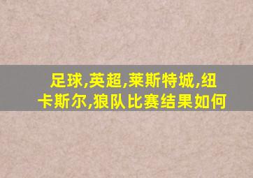 足球,英超,莱斯特城,纽卡斯尔,狼队比赛结果如何