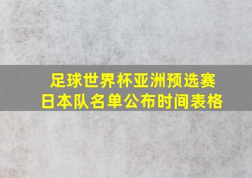 足球世界杯亚洲预选赛日本队名单公布时间表格