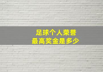 足球个人荣誉最高奖金是多少