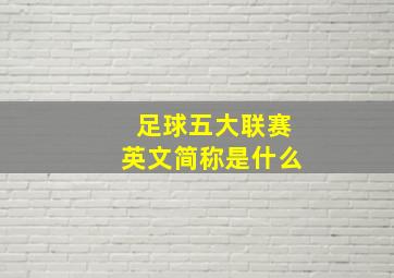 足球五大联赛英文简称是什么