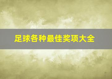 足球各种最佳奖项大全