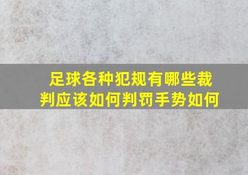 足球各种犯规有哪些裁判应该如何判罚手势如何