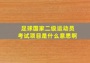 足球国家二级运动员考试项目是什么意思啊