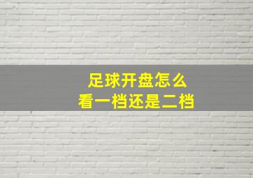 足球开盘怎么看一档还是二档