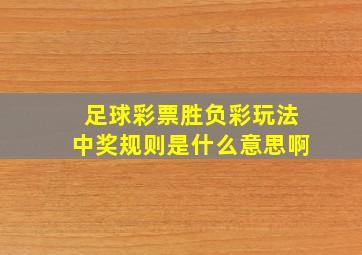 足球彩票胜负彩玩法中奖规则是什么意思啊