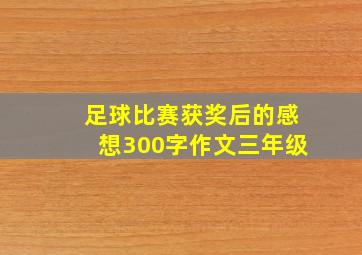 足球比赛获奖后的感想300字作文三年级