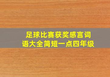 足球比赛获奖感言词语大全简短一点四年级