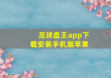 足球盘王app下载安装手机版苹果