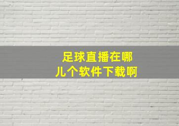 足球直播在哪儿个软件下载啊