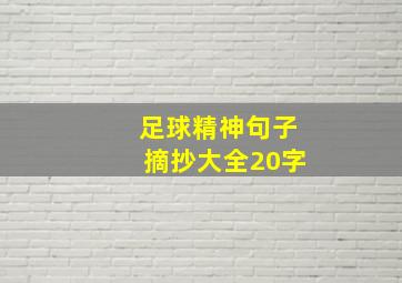 足球精神句子摘抄大全20字