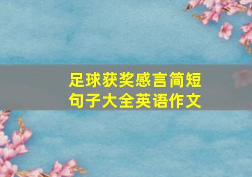 足球获奖感言简短句子大全英语作文