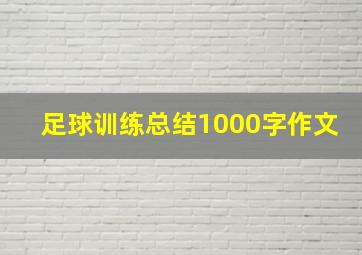 足球训练总结1000字作文