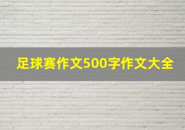 足球赛作文500字作文大全