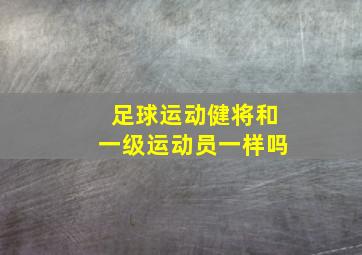 足球运动健将和一级运动员一样吗