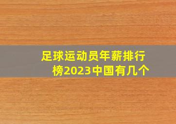 足球运动员年薪排行榜2023中国有几个