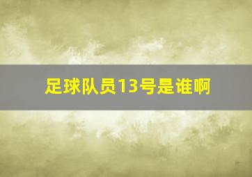 足球队员13号是谁啊