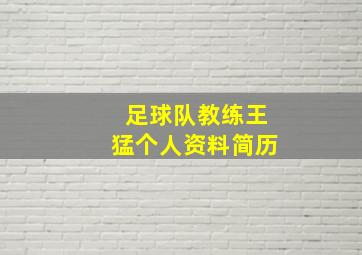 足球队教练王猛个人资料简历