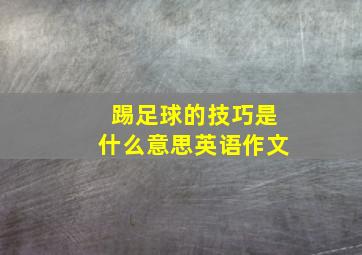 踢足球的技巧是什么意思英语作文