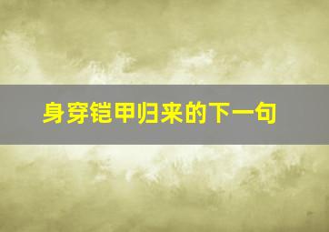 身穿铠甲归来的下一句