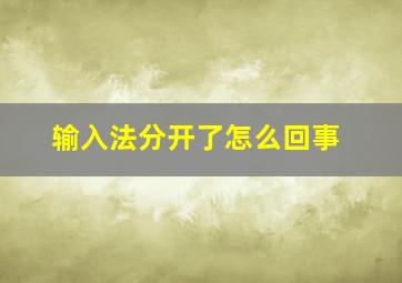 输入法分开了怎么回事