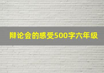 辩论会的感受500字六年级