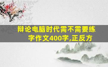 辩论电脑时代需不需要练字作文400字,正反方