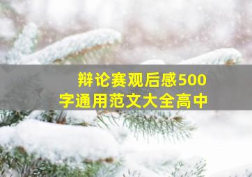 辩论赛观后感500字通用范文大全高中