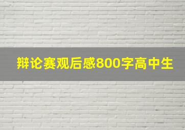 辩论赛观后感800字高中生