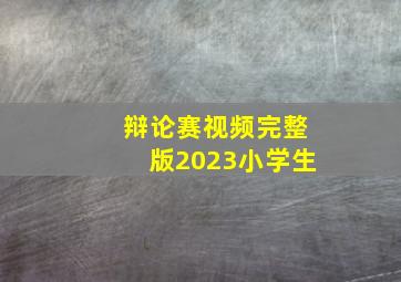 辩论赛视频完整版2023小学生