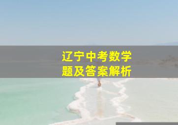 辽宁中考数学题及答案解析