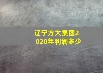 辽宁方大集团2020年利润多少