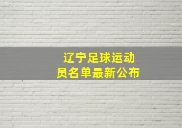 辽宁足球运动员名单最新公布