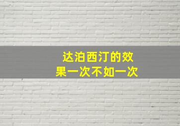 达泊西汀的效果一次不如一次