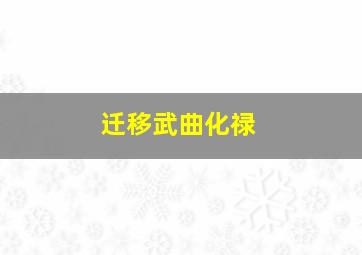 迁移武曲化禄