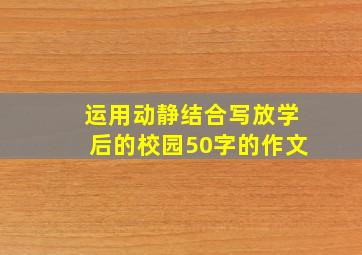 运用动静结合写放学后的校园50字的作文