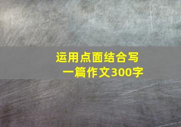 运用点面结合写一篇作文300字