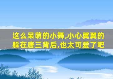 这么呆萌的小舞,小心翼翼的躲在唐三背后,也太可爱了吧