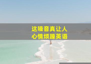 这噪音真让人心情烦躁英语