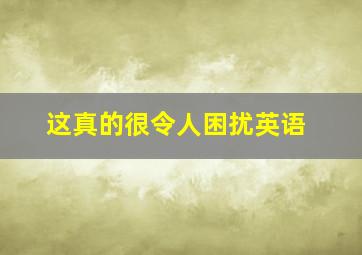 这真的很令人困扰英语