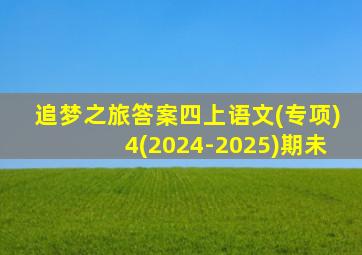 追梦之旅答案四上语文(专项)4(2024-2025)期未