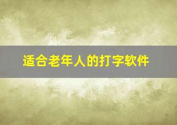 适合老年人的打字软件